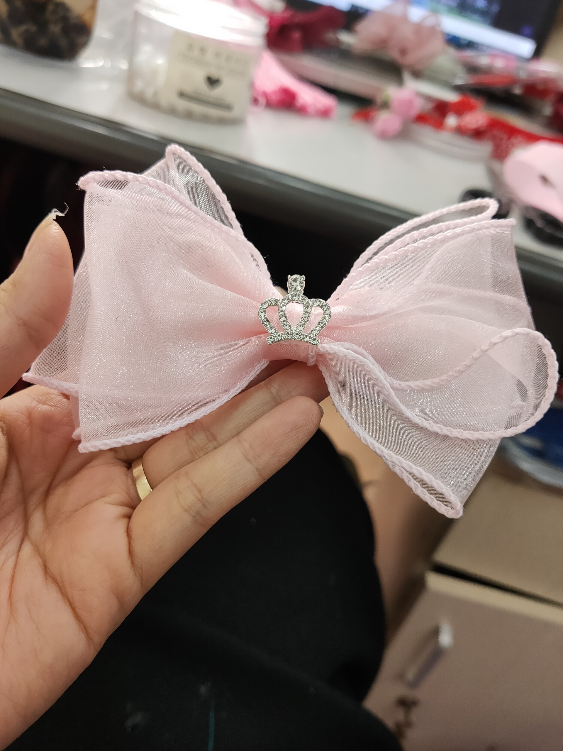 B406 Kẹp tóc nơ vương miện