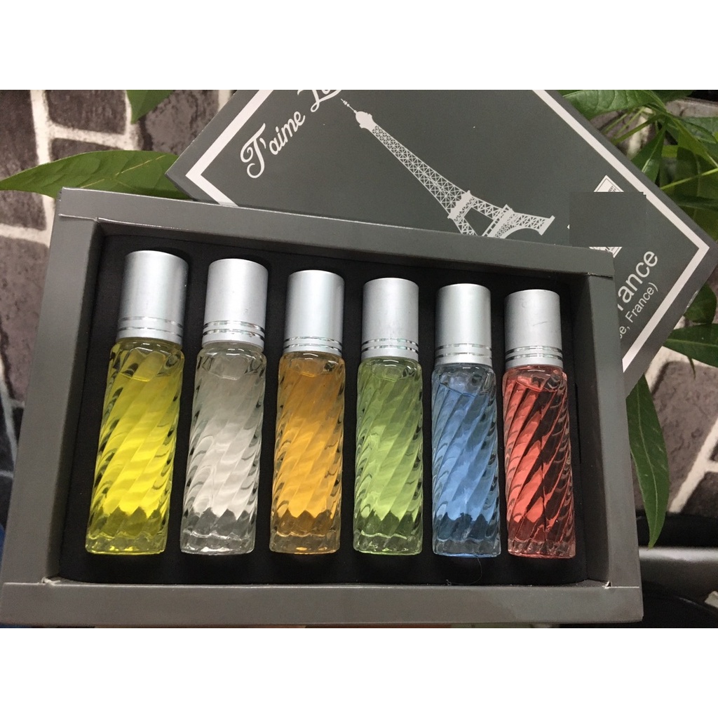 SET 6 CHAI NƯỚC HOA MINI 6ml, ĐỦ MÙI HƯƠNG PHÙ HỢP CHO CẢ NAM VÀ NỮ