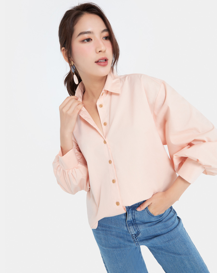 Áo Sơ Mi Nữ Thời Trang JUNO Tay Phồng JNASM013