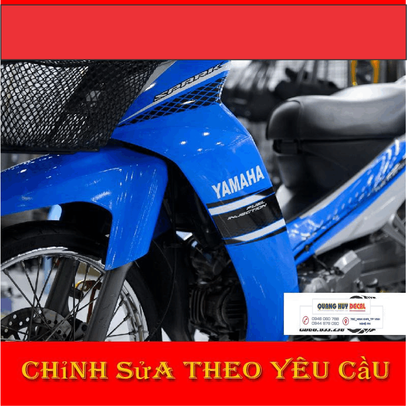 Tem trùm xe sirius xanh bạc spark nano đẹp - Tem  dán xe máy sirius xanh bạc thiết kế theo yêu cầu - tem trùm sirius độ chế đẹp và rẻ chất