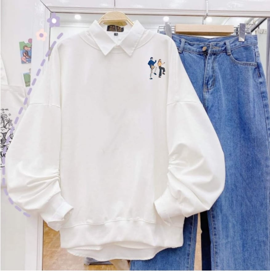 Áo nỉ sweater đôi bạn thân (trọng lượng từ 40kg đến 75kg )