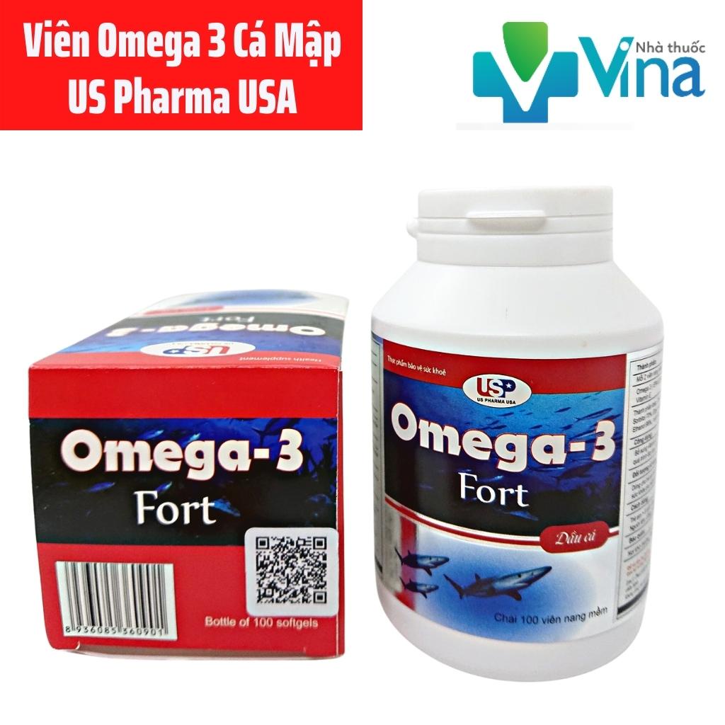 Viên omega 3 sụn cá mập omega 3 fort us pharma usa - hộp 100 viên nang