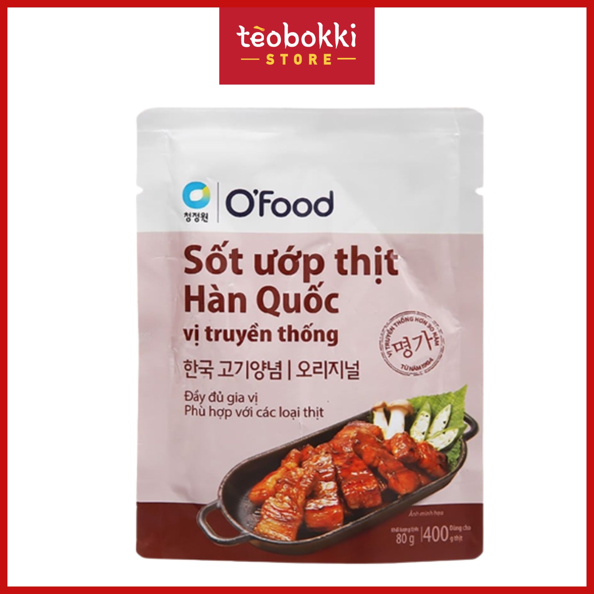 Sốt ướp thịt Hàn Quốc vị truyền thống O'Food 80g