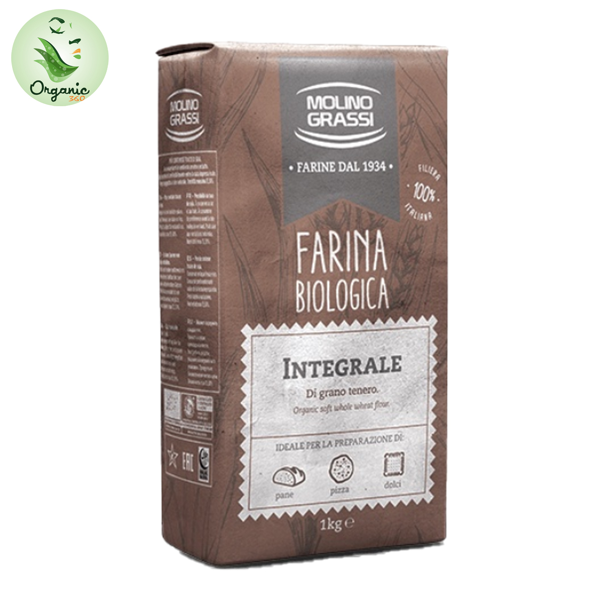 Molino Grassi organic whole wheat flour 1kg