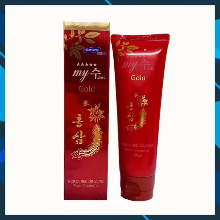 Sữa rửa mặt trắng da mờ thâm mụn sâm đỏ My Gold Gingseng Hàn Quốc 130ml