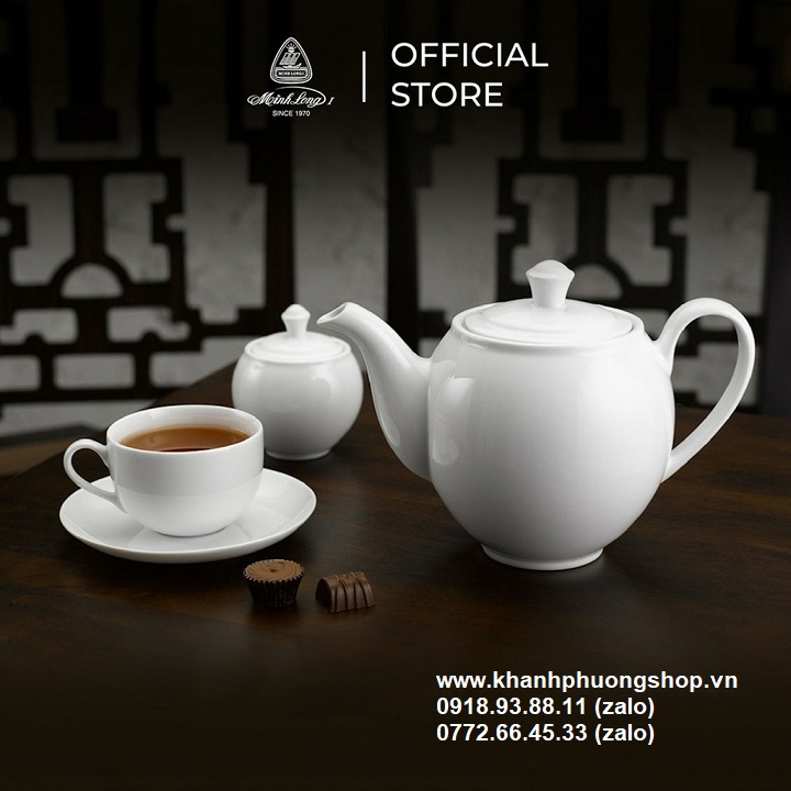 bộ ấm trà gốm sứ Minh Long - bộ ấm trà