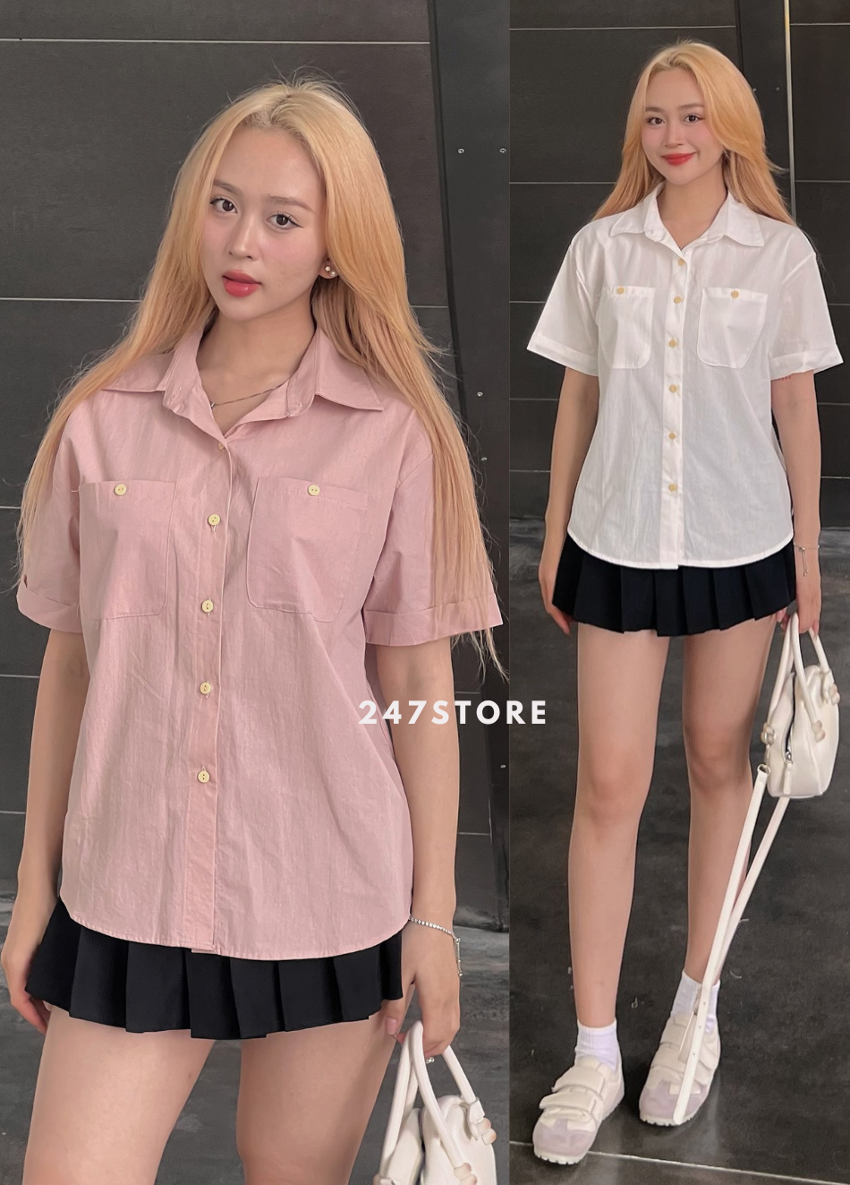Áo sơ mi nữ 2 túi ngực - 247storefashion - somi202_p5k1