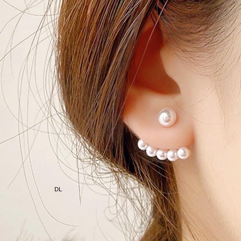 Real pearl earrings freshwater border frame silver TA standard swell-committed real Pearl Silver Standard