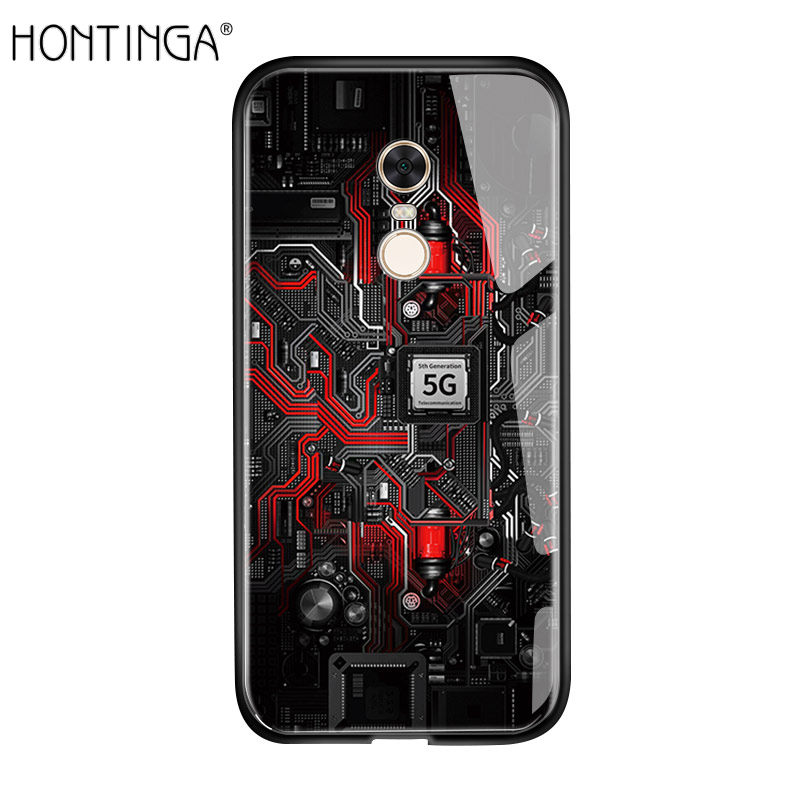 Hontinga For Xiaomi RedMi Note 4 Case, Circuit Board Explorer Theme Version Tempered Glass Phone Case Back Cover Casing Shell