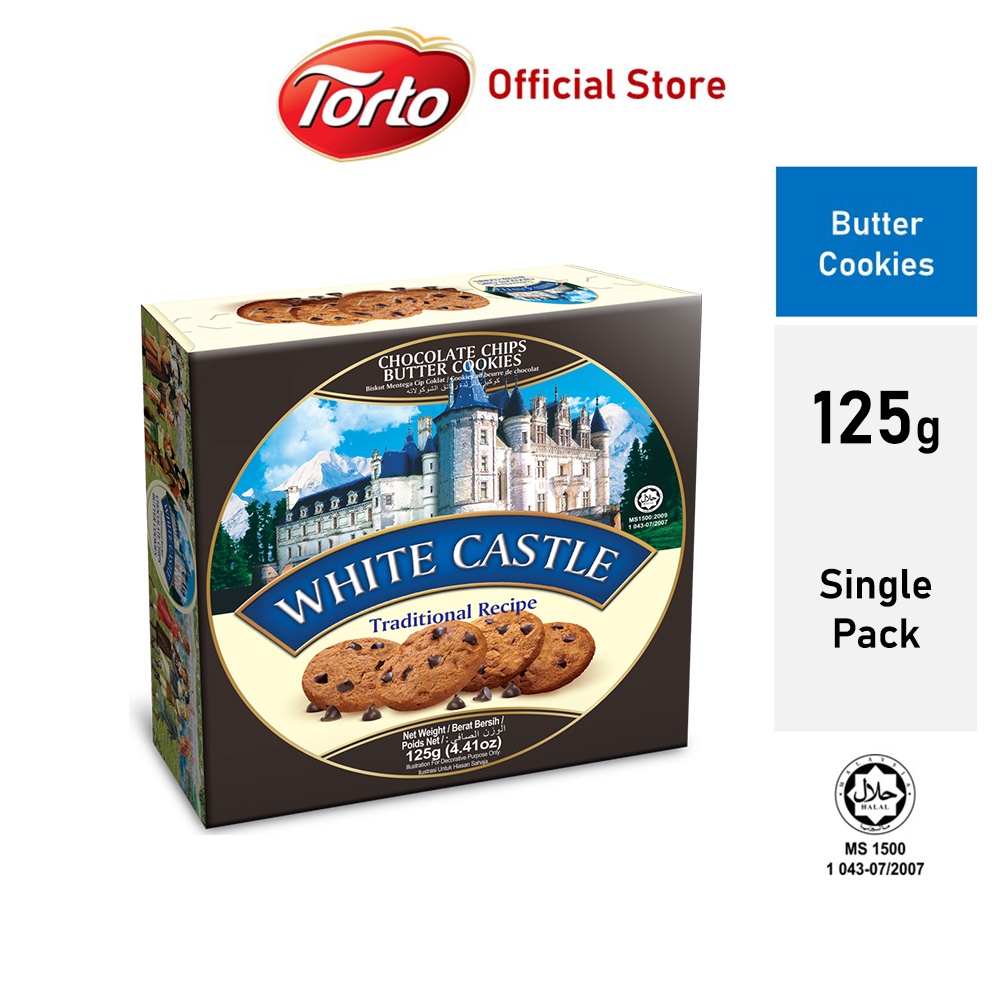 Bánh quy bơ hộp giấy White Castle nhập khẩu Malaysia 125g White Castle Butter Cookies