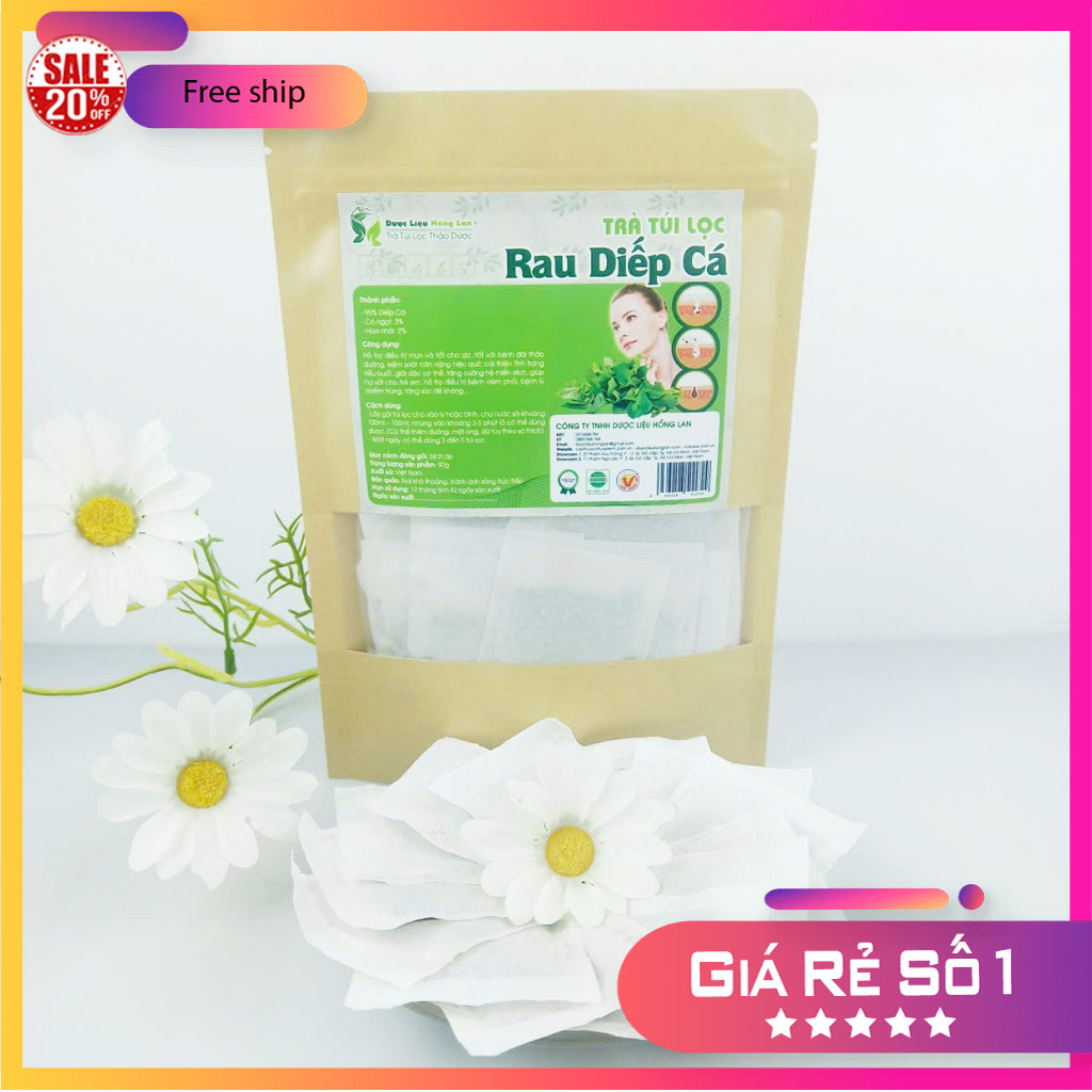 Trà Túi Lọc Diếp Cá túi zip 90g - (Giải độc cơ thể, điều trị mụ.n và tốt cho da, kiểm soát cân nặng hiệu quả, tốt với bệnh đái tháo đường, tăng sức đề kháng & hệ miễn dịch,...) Thành phần: