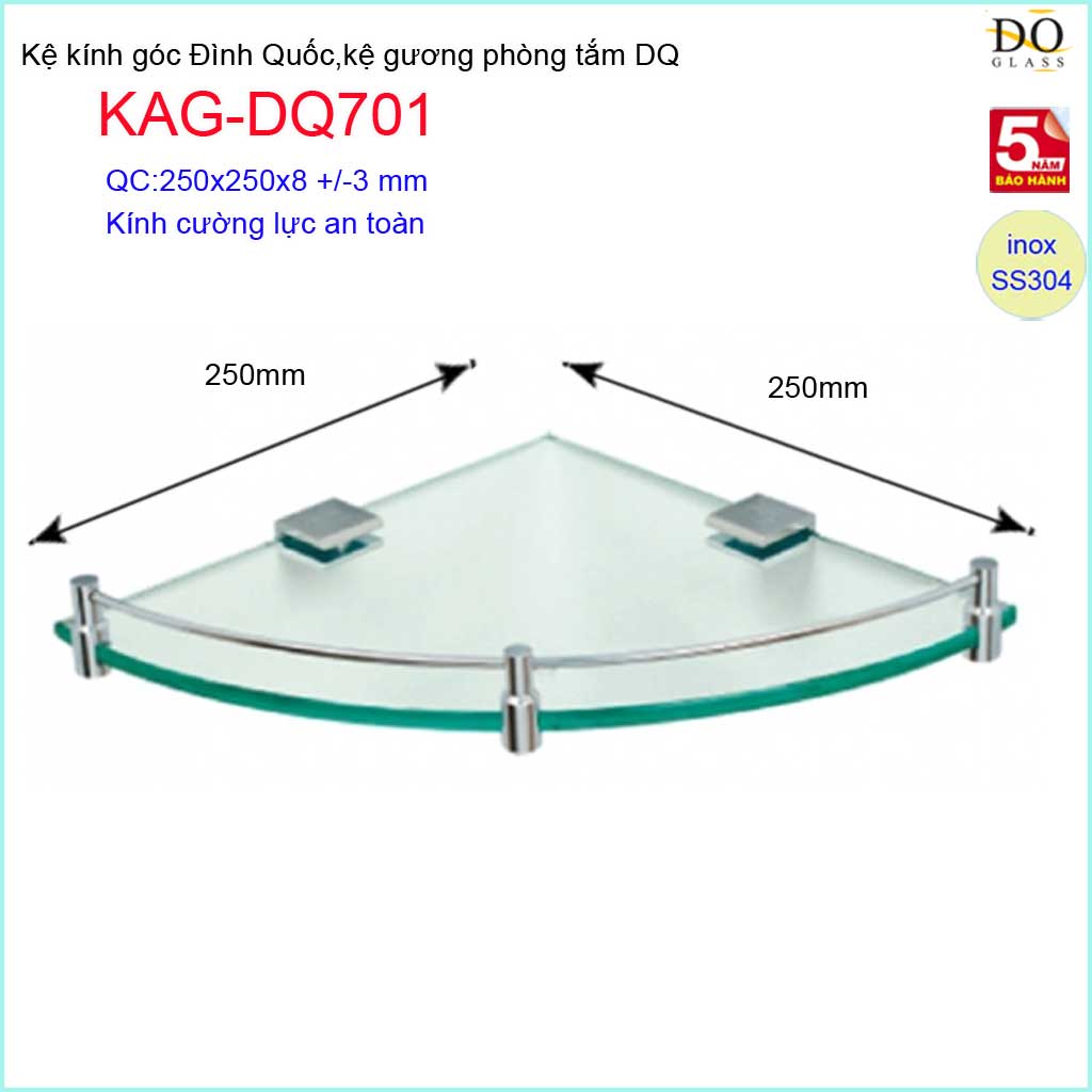 [HCM]Kệ kính góc Đình Quốc Kệ kiếng cường lực phòng tắm KAG-DQ701