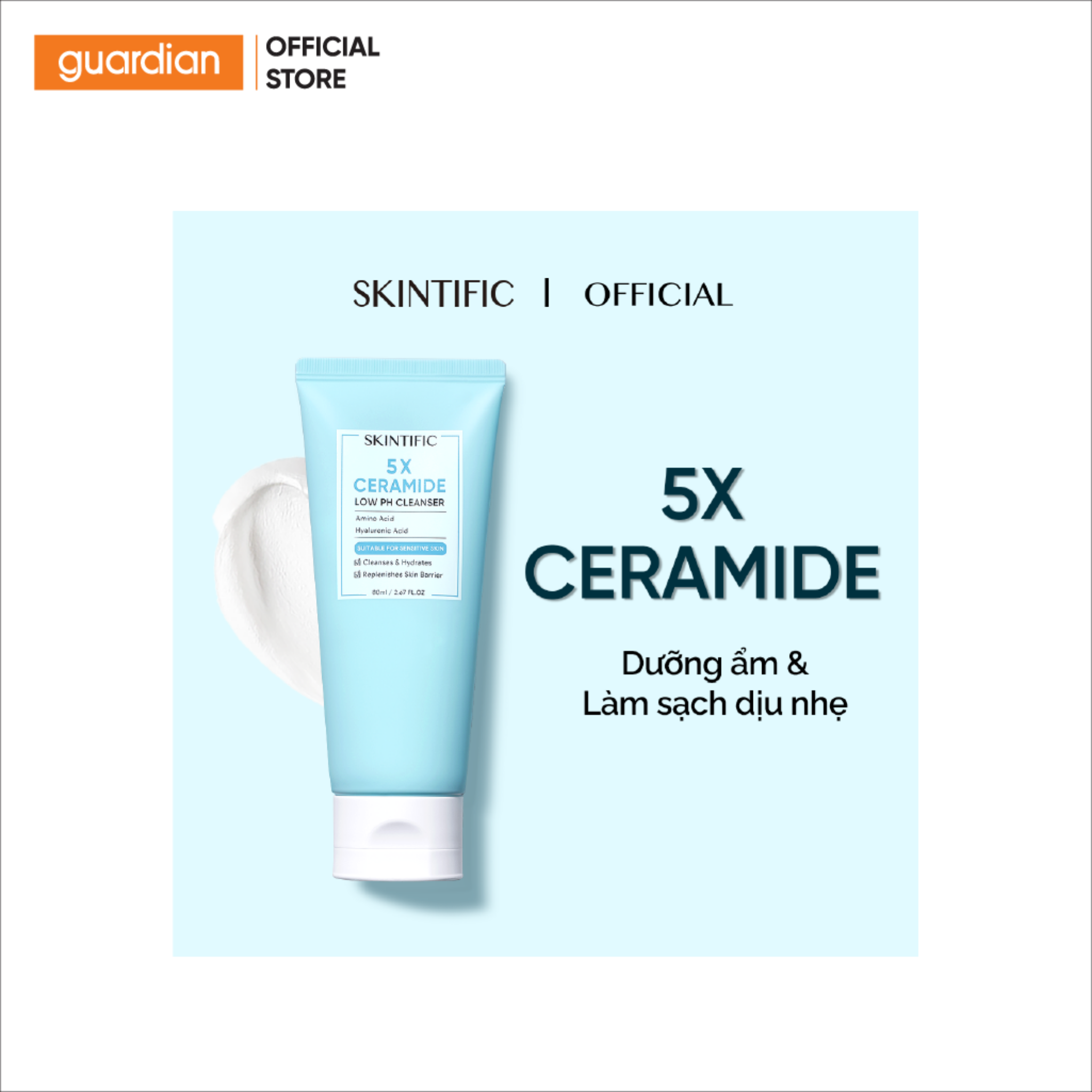 Sữa Rửa Mặt 5X Ceramide Skintific 80ml