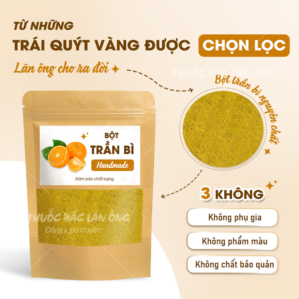 Bột trần bì 1kg, bột vỏ cam quýt, nguyên chất, thơm mịn, bột đắp mặt, pha uống giảm ho, tiêu đờm