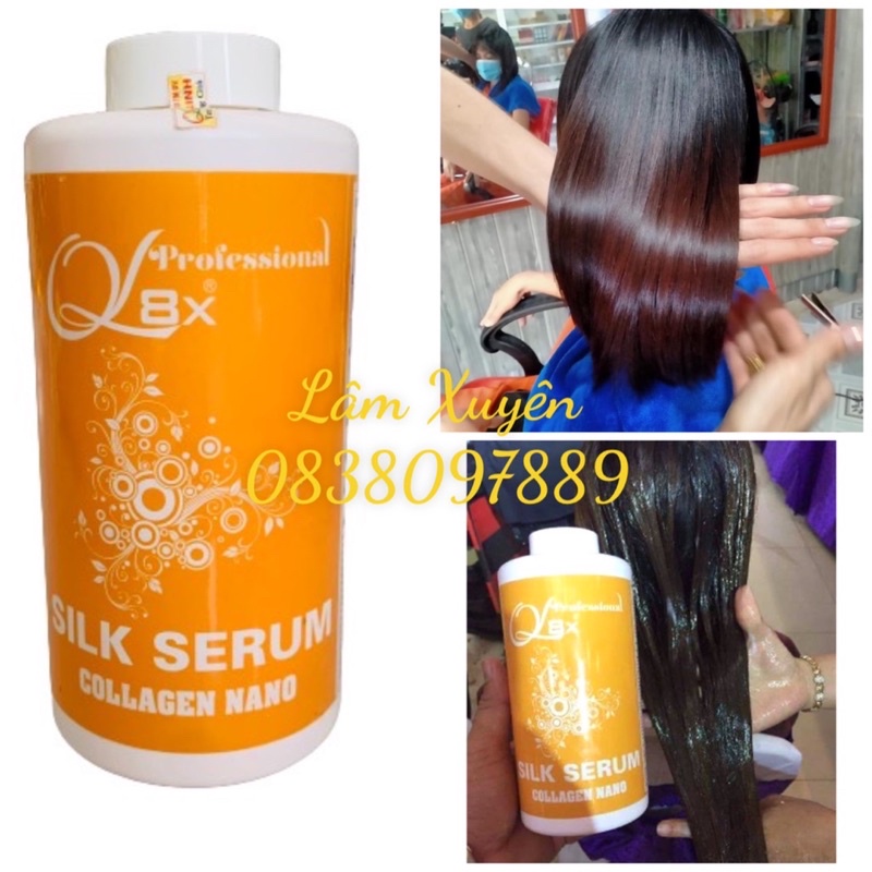Collagen phủ lụa phục hồi ql8x 1000ml chai vàng chính hãng bổ sung dưỡng chất collagen giúp tóc phục hồi, tăng độ bóng mượt