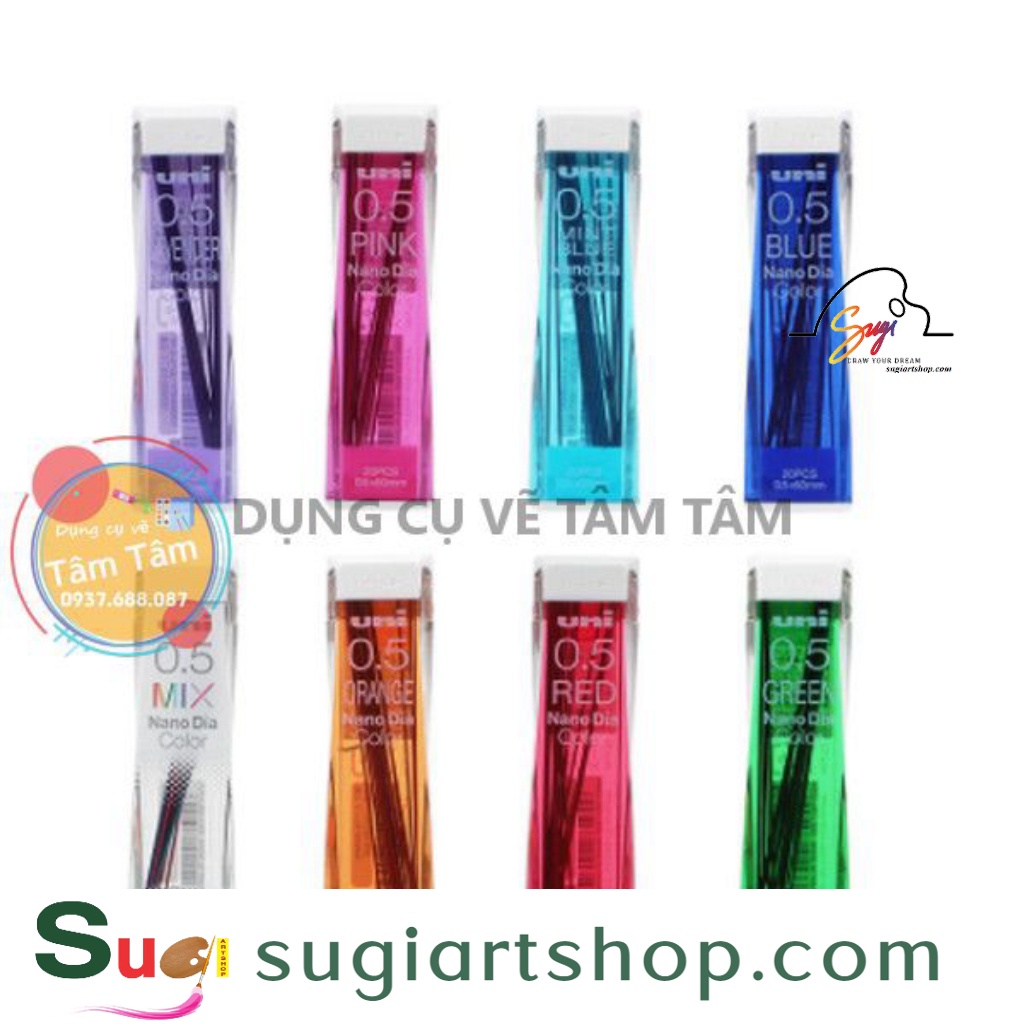 -Ruột chì màu UNI NANO DIA COLOR 0.5MM-