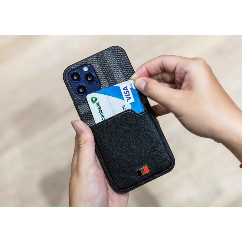 Ốp da mentor vii da cao cấp ví lưng cài thẻ ip15/ ip15 pro/ ip15 plus/ ip15 pro max