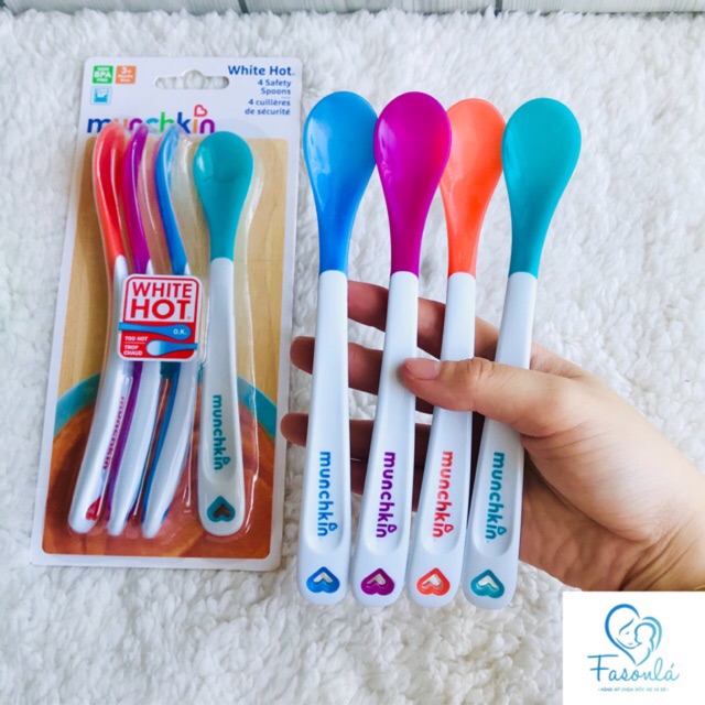 Set 4 Thìa Báo Nóng Munchkin ( Hàng Mỹ)
