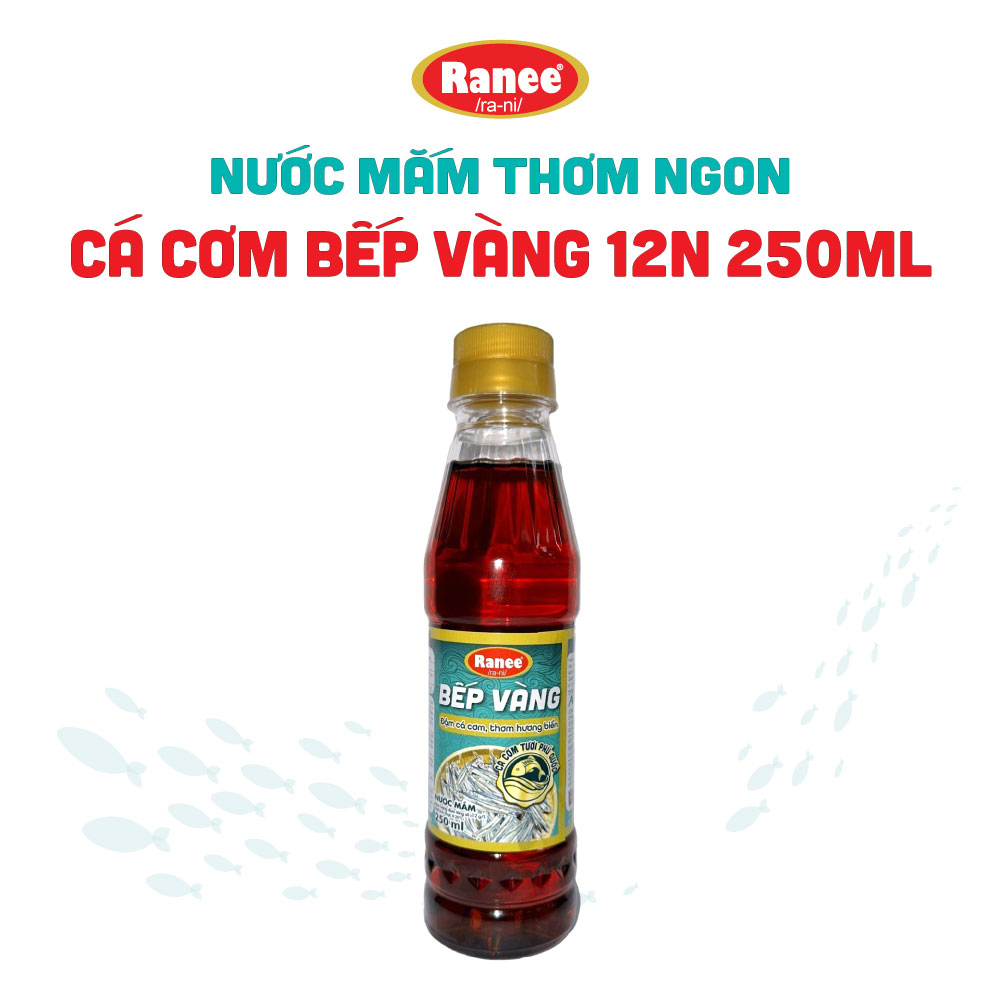 {Đơn 199k tặng hộp bơ -399k tặng vá gỗ} Nước mắm thơm ngon Cá Cơm Bếp Vàng 12N 250ml