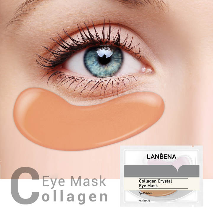 LANBENA Cặp mặt nạ mắt tinh chất collagen vàng 24K giảm quầng thâm mắt chống lão hoá làm săn chắc da
