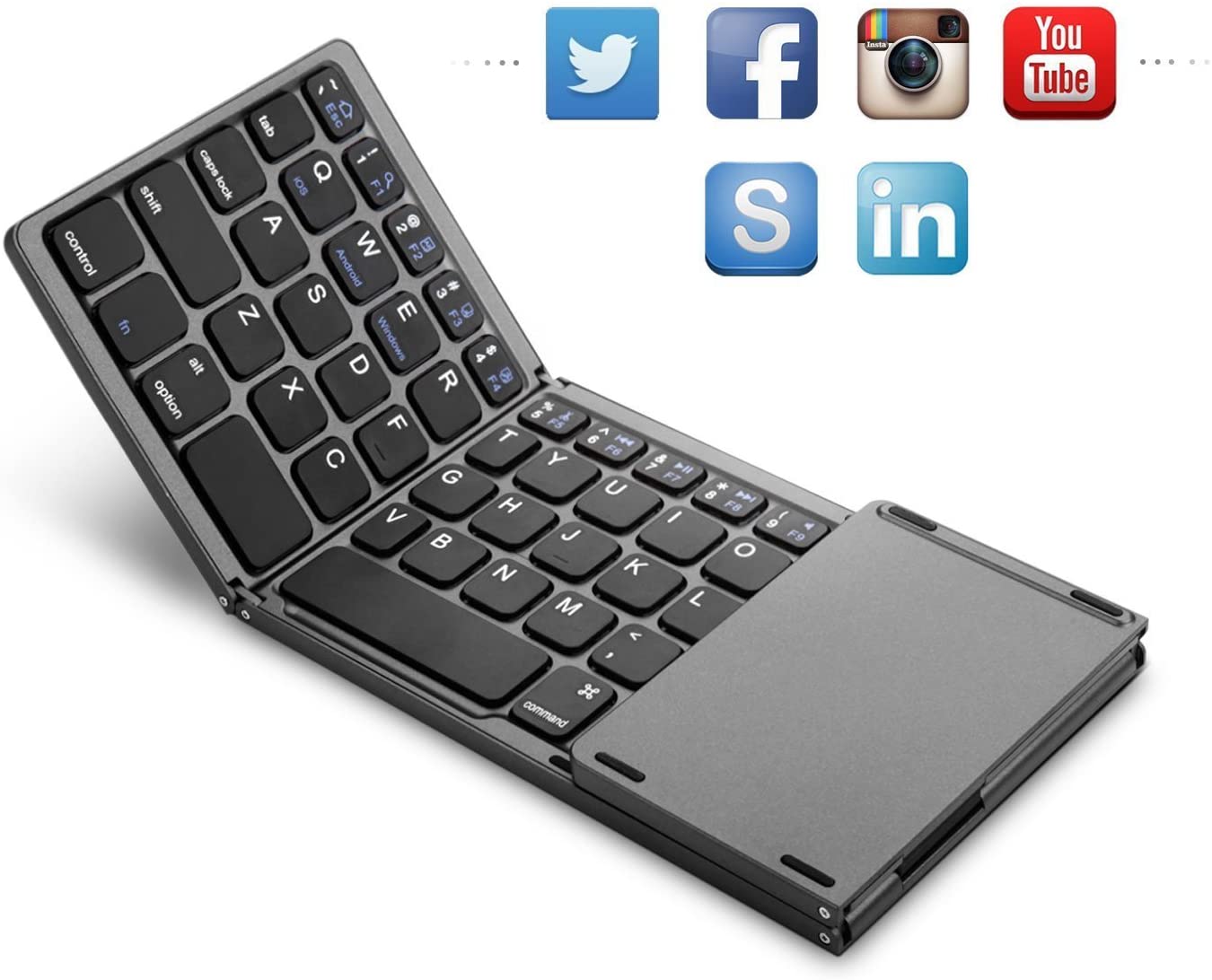 Bàn phím bluetooth gập đôi touchpad Jelly Comb
