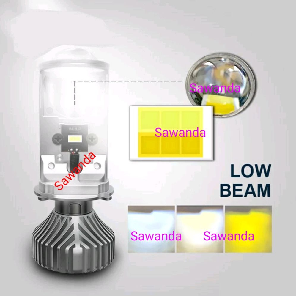 Bi cầu mini Led Napak  H4 cốt đổi 3 màu