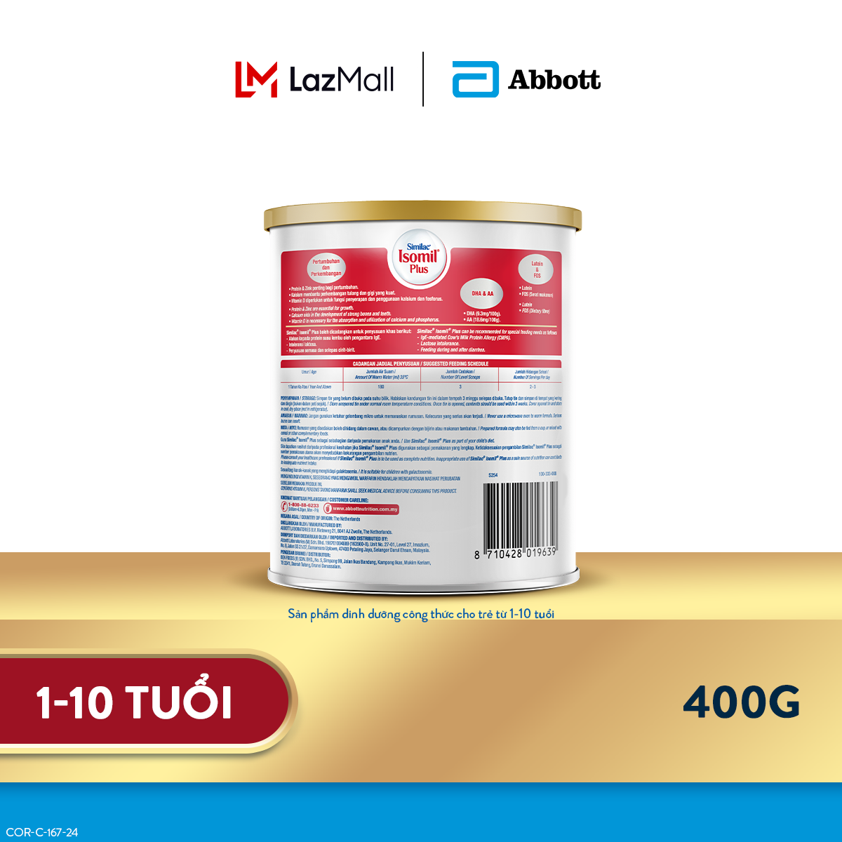 Lon Sữa bột Similac Isomil Plus 400g