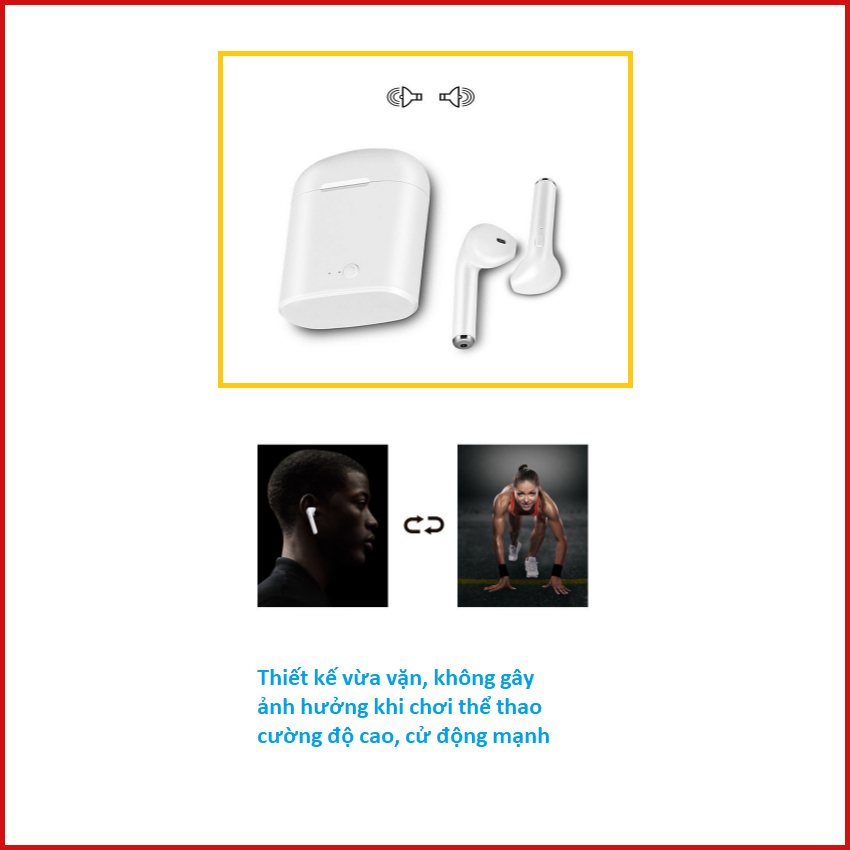 Tai nghe bluetooth - Tai nghe bluetooth Samsung - iphone - Tai nghe bluetooth không dây - Sản phẩm thương hiệu i7S TWS công nghệ mới