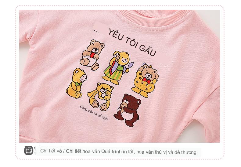 Áo Malwee bé gái mùa thu love me bear