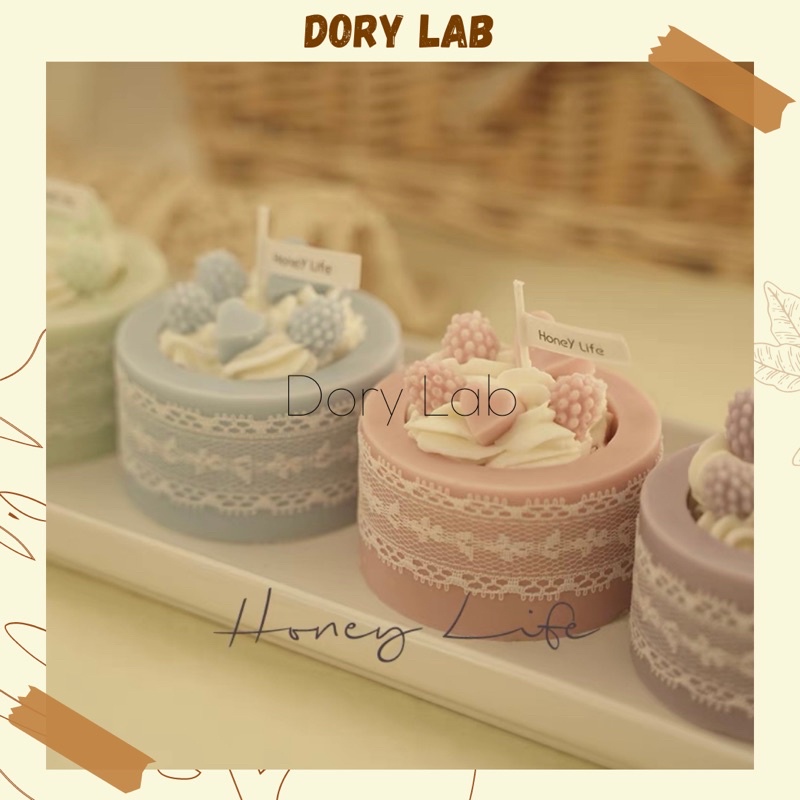 Nến Thơm Handmade Không Khói Hình Bánh Kem Sinh Nhật - Dory Lab