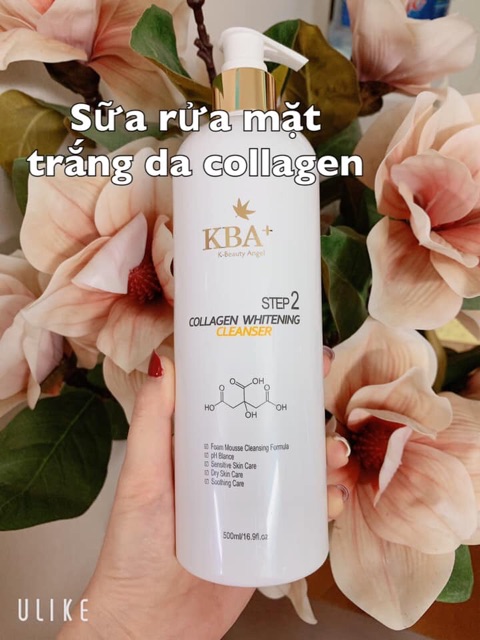 Sữa rửa mặt trắng da collagen KBA 500ml