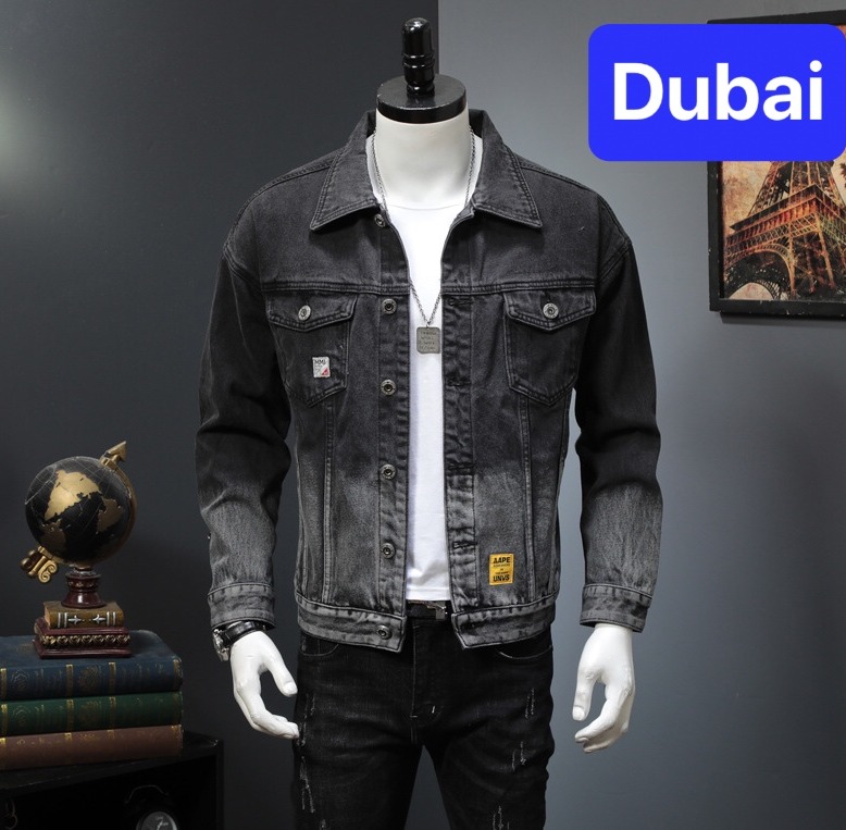 ÁO KHOÁC JEAN NAM NỮ CHỐNG NẮNG , LẠNH CHẤT BÒ ĐEN NHÁM CHẤT MEN NGẦU DB-222 DUBAI FASHION