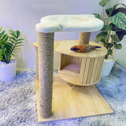 Cat tree – Trụ cào móng cho mèo có hộc gỗ độc đáo