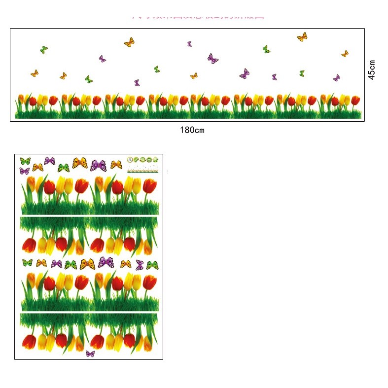 [HCM]Decal Dán Chân Tường Hoa Tulip - Dct008