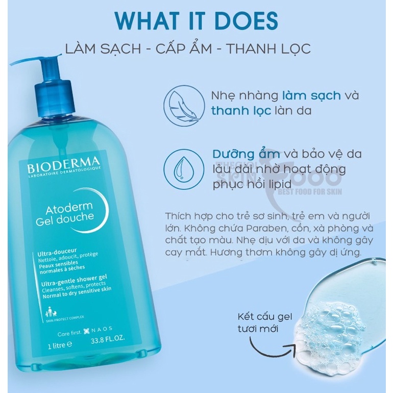 Sữa tắm Bioderma 1000ml cho cả gia đình