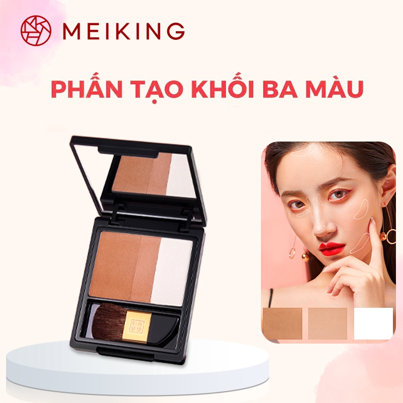 Meiking 3 tones color glitter powder and makeup matte