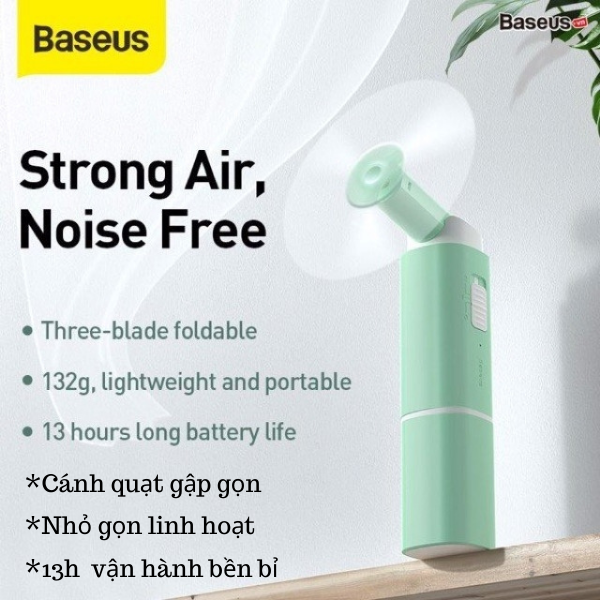 Quạt Mini Cầm Tay Baseus Kiêm Sạc Dự Phòng 2000 mAh (Baseus Square Portable Folding Fan)
