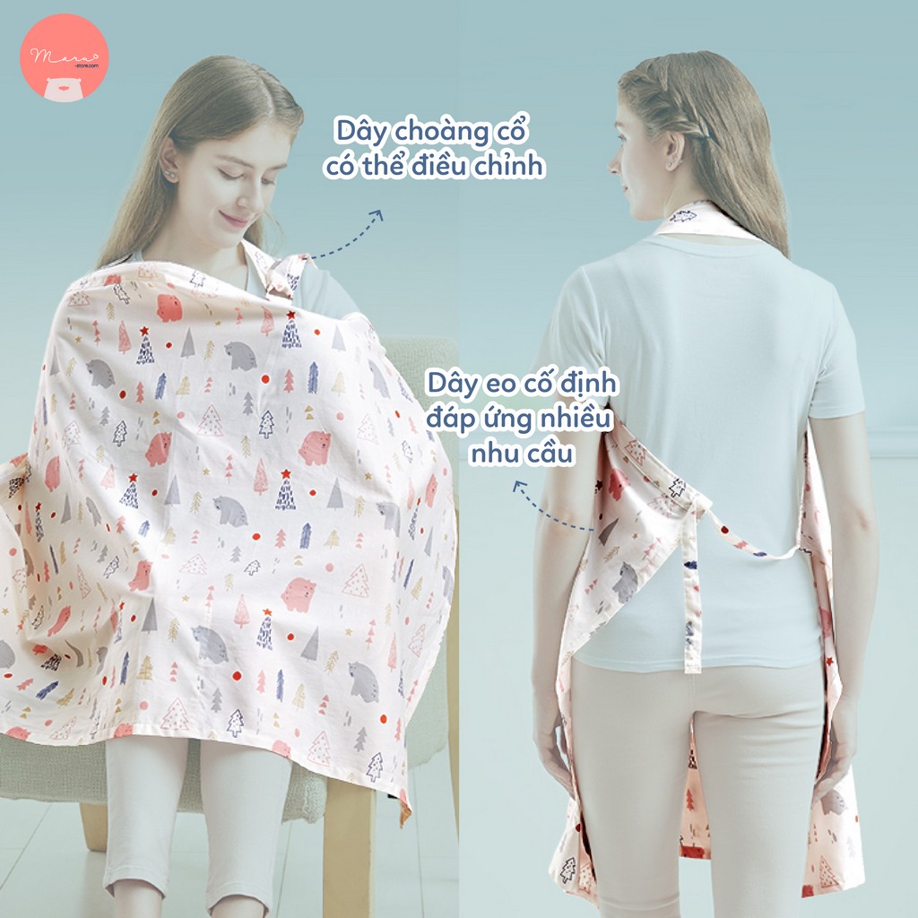 Khăn choàng che bé khi bú KUB (kèm túi đựng)
