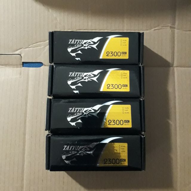 Pin máy bay mô hình tattu 4s 2300mah 45c jack xt60