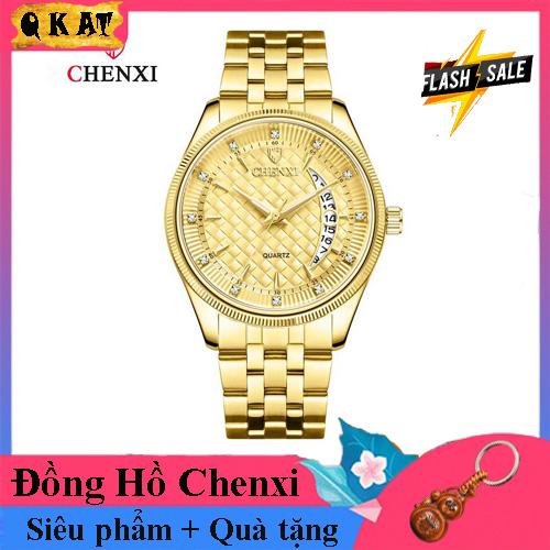 Đồng hồ nam Chenxi phong cách lịch lãm trẻ chung dây thép đúc đặc không gỉ Mặt chống xước, chống nước