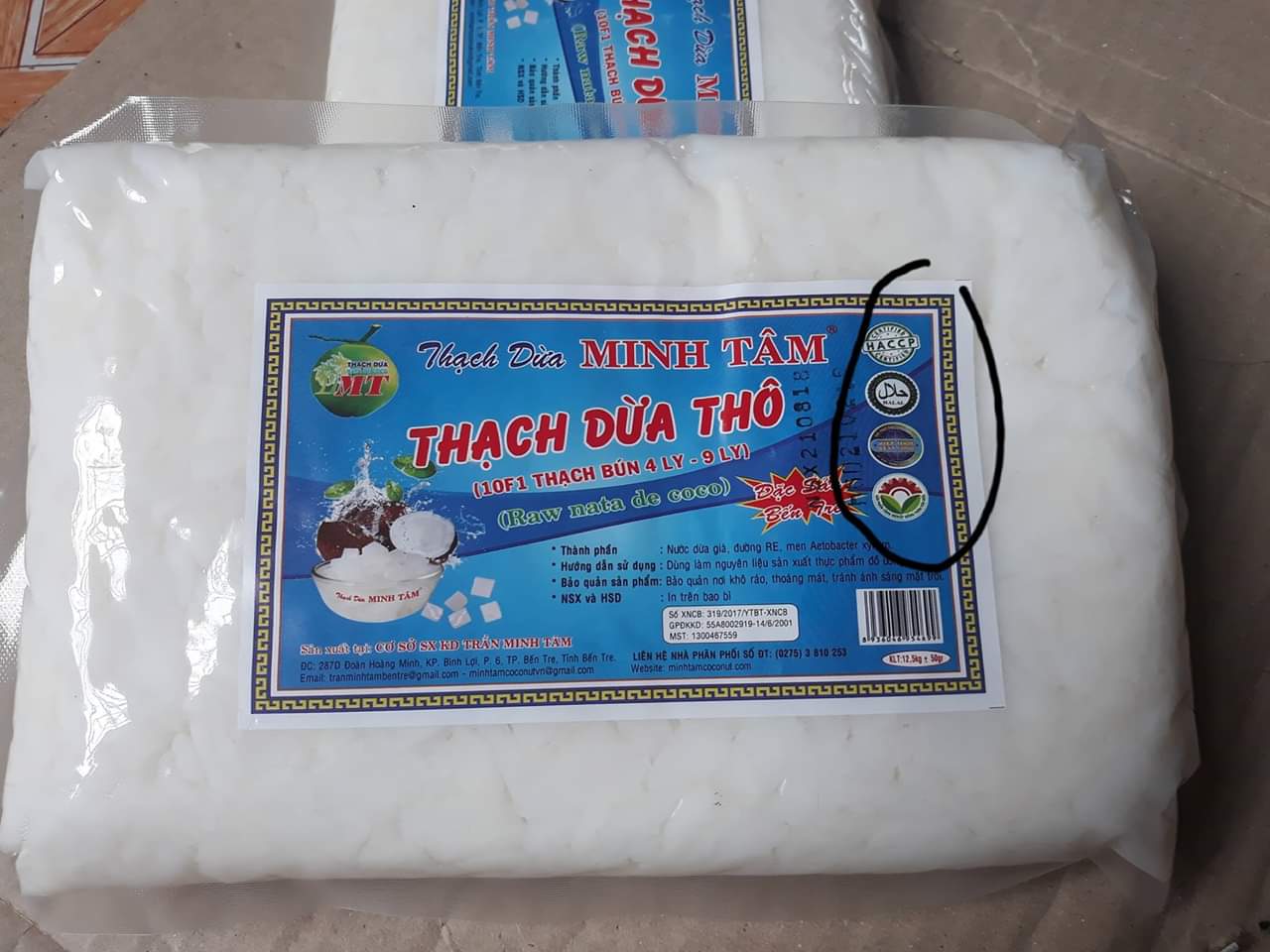 10kg thạch dừa thô tặng hương