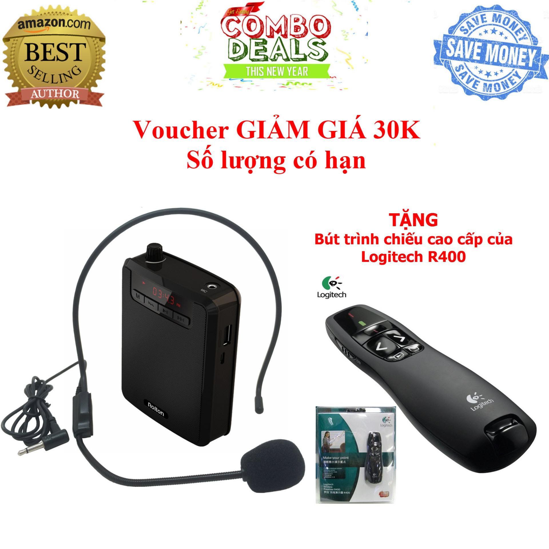 Máy trợ giảng đa năng 4 trong 1 rolton k300 + tặng bút trình chiếu cao cấp của logitech r400