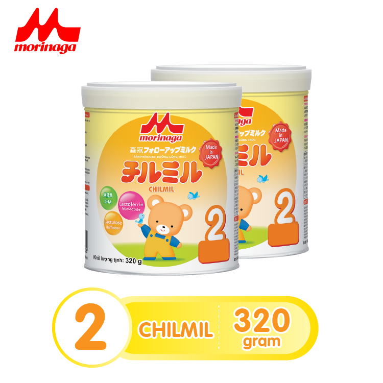 Combo 2 Lon Sữa Morinaga Chilmil Số 2 Nhật Bản 320g tăng sức đề kháng DHA