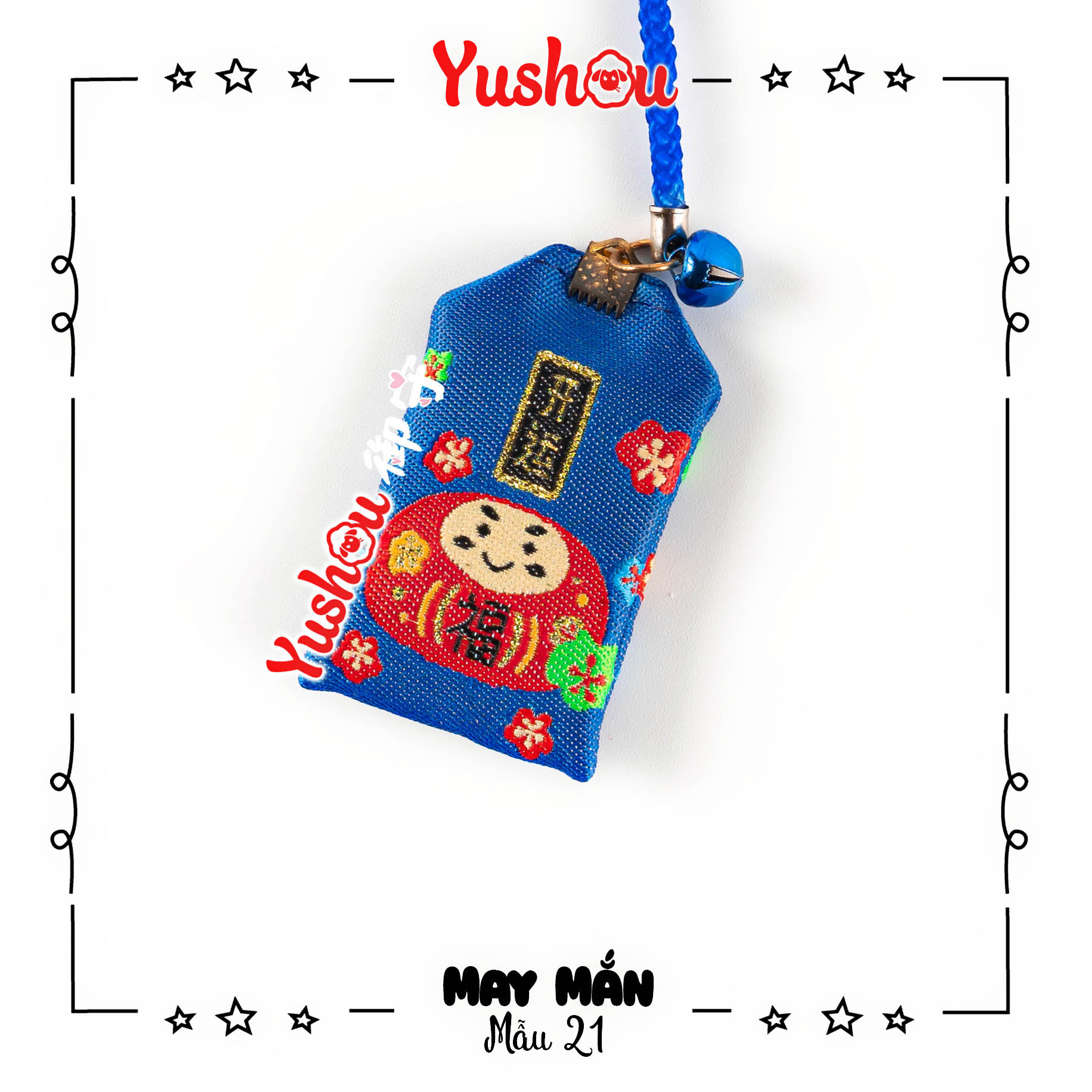 Móc khóa yushou may mắn - daruma , có sẵn