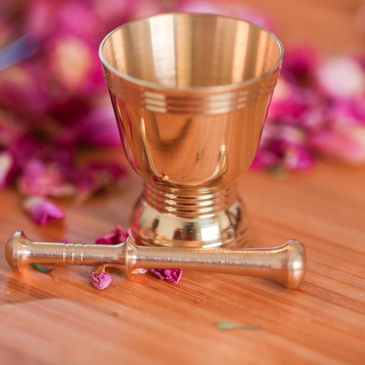 Cối giã saffron nhụy hoa nghệ tây- cối nghiền saffron bằng đồng nguyên chất