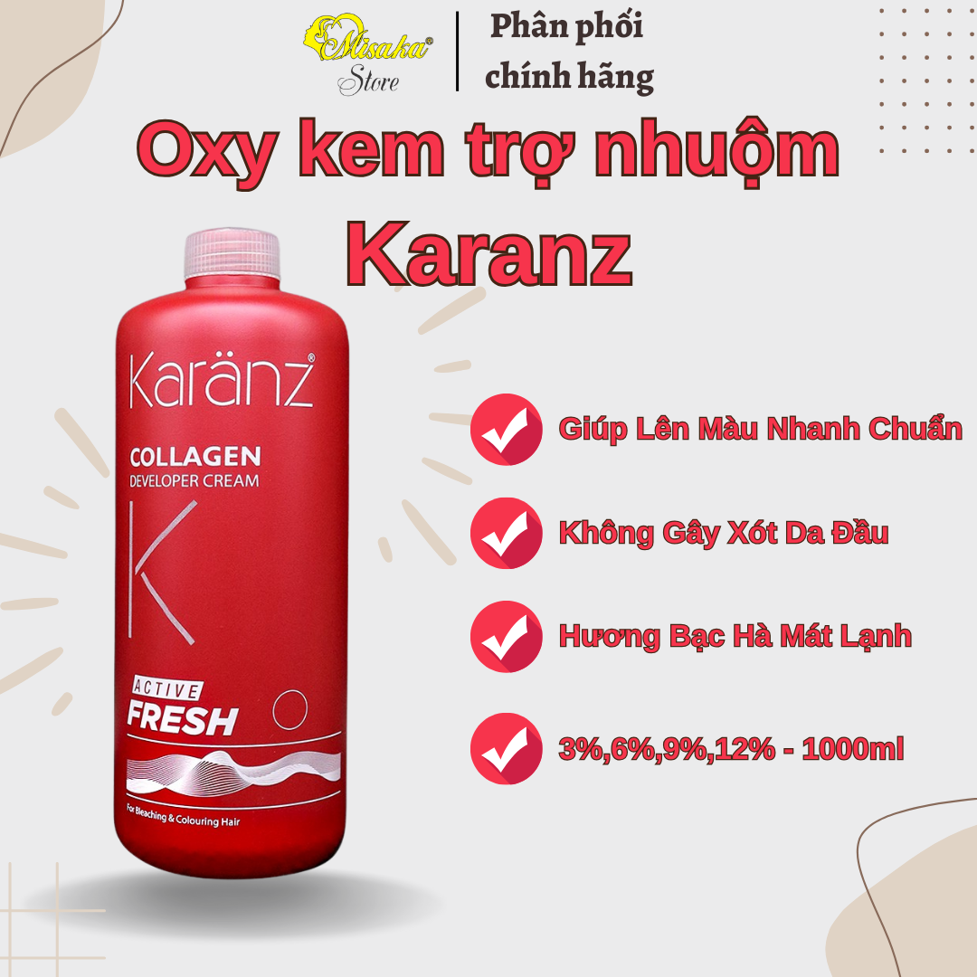 Oxy trợ nhuộm cao cấp Karanz Collagen - 1000ml