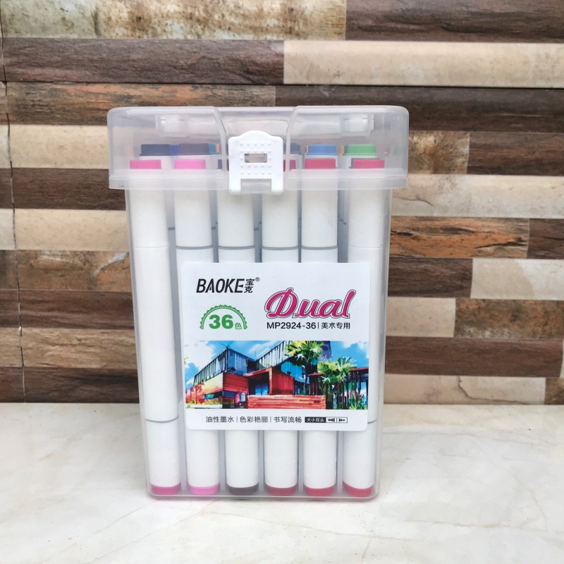 {HCM} Bút dạ màu cao cấp Marker 2 đầu BaoKe MP 2924 [ VPP Trí Đức ]