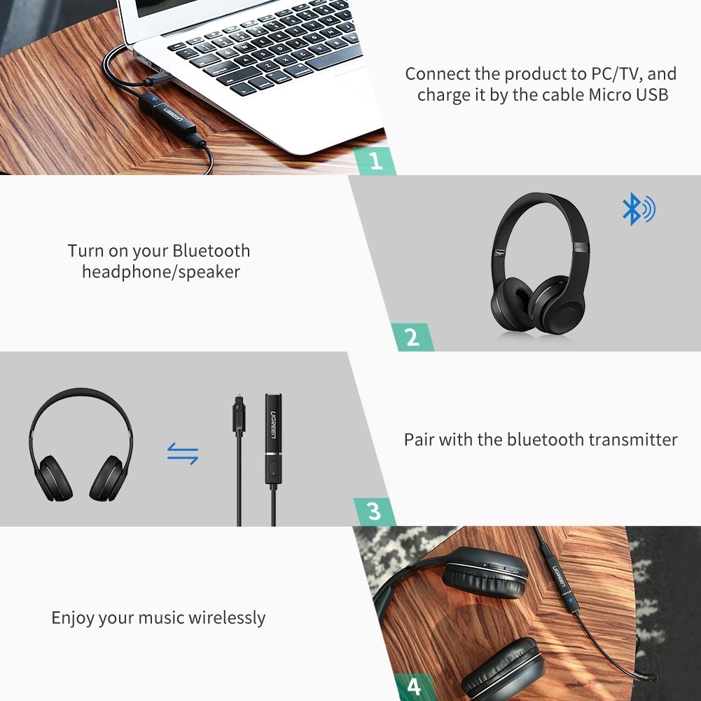 [HCM]Bộ nhận âm thanh Bluetooth 4.2 (Đầu ra Quang) UGREEN 50213