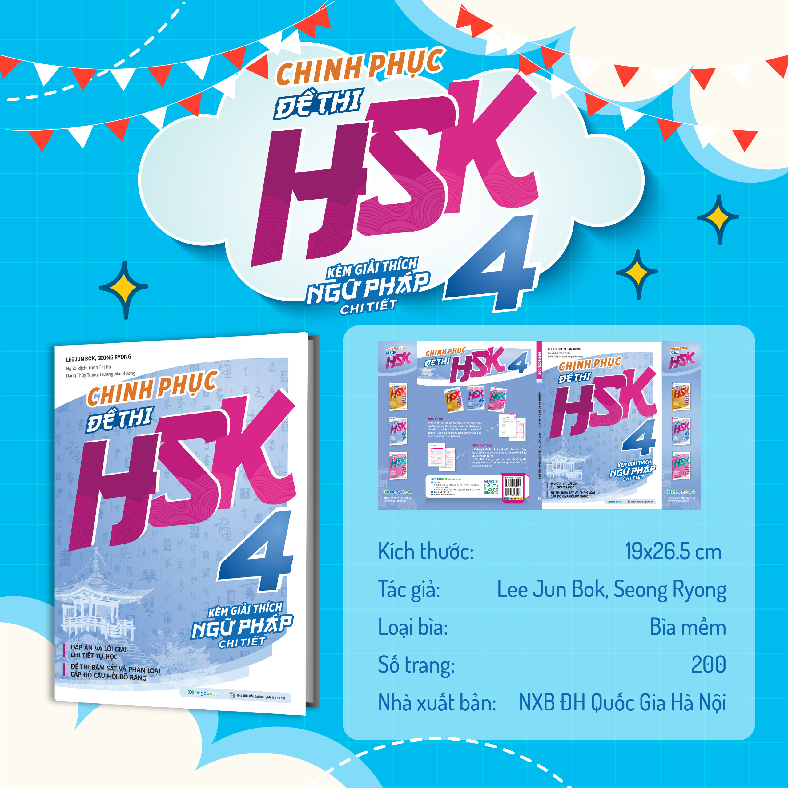 Sách Chinh phục đề thi HSK 4 (Kèm giải thích ngữ pháp chi tiết)