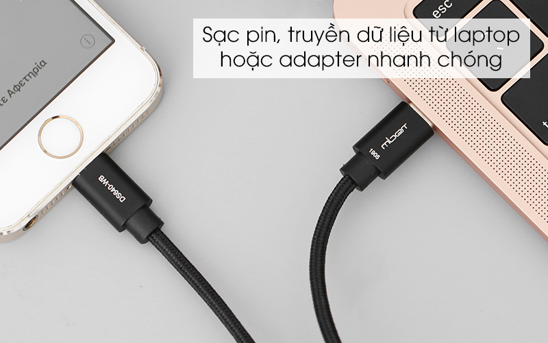 Cáp Type-C - Lightning MFI 1 m Mbest DS640-WB Đen ( Like New )
